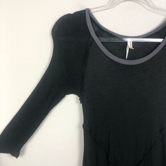 FREE PEOPLE | Weekend Top Black & Gray Size Small - Picture 4 of 11